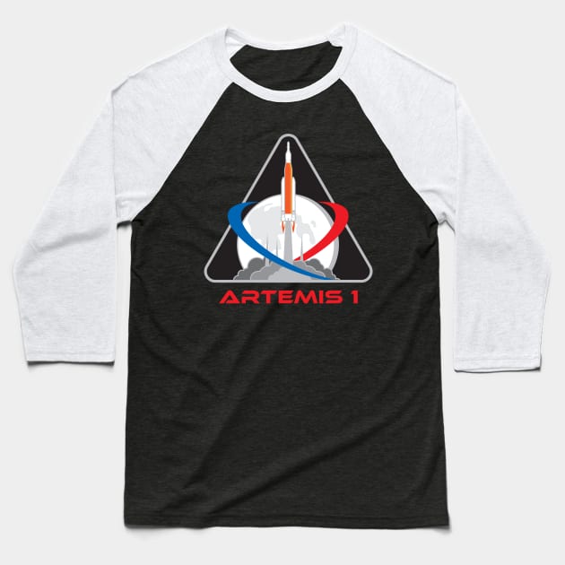 Nasa Artemis 1 Baseball T-Shirt by Tamie